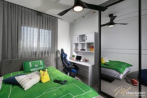 עיצוב חדר מפנק לילד שאוהב כדורגל. צלם: אלעד גונן.