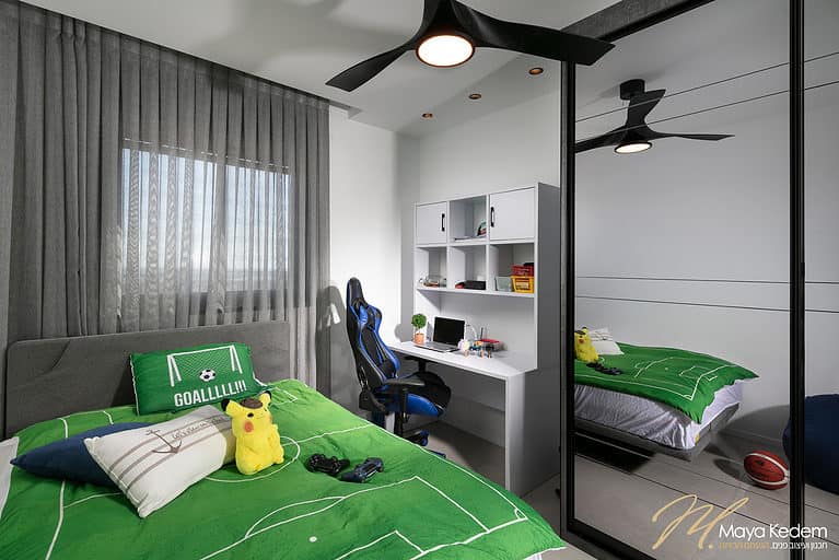 חדר מפנק לילד שאוהב כדורגל. צלם: אלעד גונן.